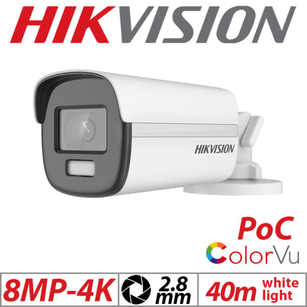 HIKVISION DS-2CE12UF3T-PIRXO 4K ColorVu PIR Siren Fixed Bullet Camera