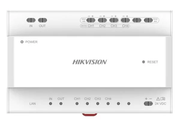 Two-wire video/audio distributor Cascading connection TCP/IP RJ45 Hikvision DS-KAD706Y-S