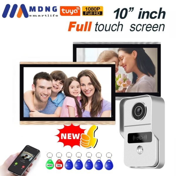 10 Inch 1080P Tuya Smart Wireless Wifi Video APartment Intercom System With Wifi Camera Rfid Unlock Home Villa Intercom Doorbell