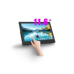 Protable Monitor 11.6 Inch 1366x768 60Hz Touchscreen Secondary Monitor HDMI Compatible with for Laptop PC PS4/PS5 Raspberry Pi
