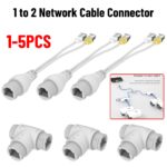 5-1pcs POE Splitter 1 to 2 Network Cable Connector Adapter Three-way RJ45 Head POE Camera Router Install