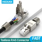 Hoolnx RJ45 Connector Toolless Free Tool CAT8 CAT7 CAT6A CAT6 Reusable Termination Plugs Shielded Ethernet Field Modular PLug 10PCS