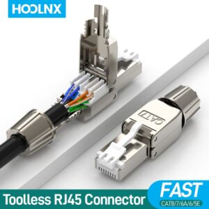 Hoolnx RJ45 Connector Toolless Free Tool CAT8 CAT7 CAT6A CAT6 Reusable Termination Plugs Shielded Ethernet Field Modular PLug 10PCS