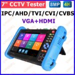IP Camera Tester 4K 8MP CCTV IPC Tester 7 inch Monitor IPC 9800 plus H.265 4K Video Display Tester Monitor PTZ IP camera Tester