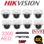 Kits 8Camera 5Mp iP Dome Nvr 8ch PoE Hikvision   iDS-7216HUHI-M2/S