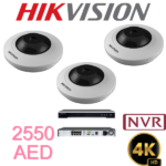 Kits 4Camera 4Mp iP FishEye  DS-2CD2935FWD-I Nvr 8ch PoE Hikvision   iDS-7216HUHI-M2/S