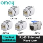 RJ45 CAT8 Tool-Less STP Shielded Keystone Jack Module,Self-Locking Cat7 CAT6A CAT6 CAT5E Zinc Alloy Network Coupler Adapter 10PCS