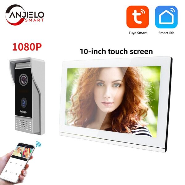 Touch Screen 10-Inch Wifi Video Intercom Hd Kleur 1080P display screen Bewegingsdetectie Tuya Smart Remote View home Security