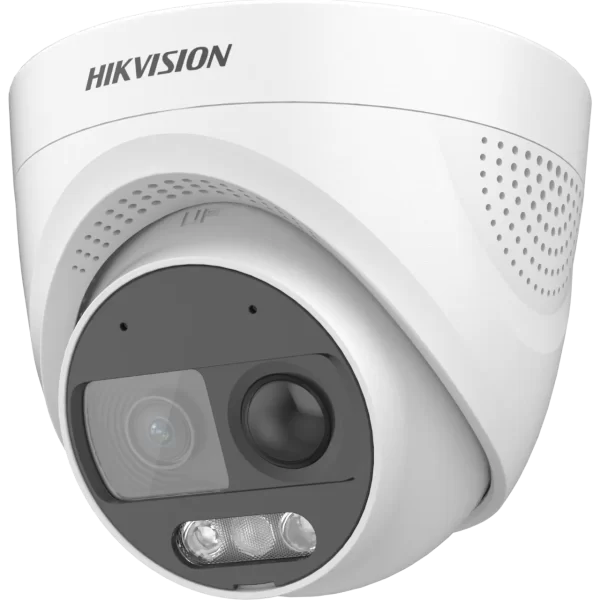 Hikvision DS-2CE72DF3T-PIRXOS IOT Series ColorVu 2MP HDoC Turret Camera, 2.8mm Fixed Lens, White