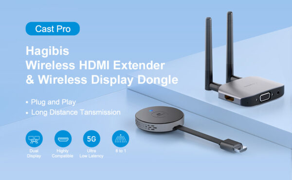 ⁦Hagibis Wireless HDMI Video Transmitter Receiver G6W Kits HDMI Extender Adapter TV Dongle 1080P for Monitor Projector Laptops⁩ - الصورة ⁦4⁩