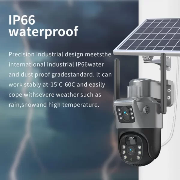 ⁦Solar Camera Solar Surveillance Camera with SolarPanel V380 4G WiFi Dual Lens 360°Camera 8MP 4K CCTV Outdoor Security Waterproof⁩ - الصورة ⁦3⁩