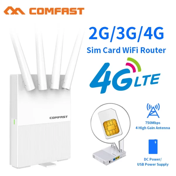 4G LTE Router Portable Korea CPE Modem 750Mbps Outdoor 4G Wifi Access Point Mobile With Sim card Slot 4 Antenna Repeater Hotspot