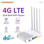 CF-E4 4G LTE Router 2.4G&5.8G Dual band 750Mbps WiFi Router Portable plug&play Modem With SIM Card Slot 4*5dBi Antennas 32 Users