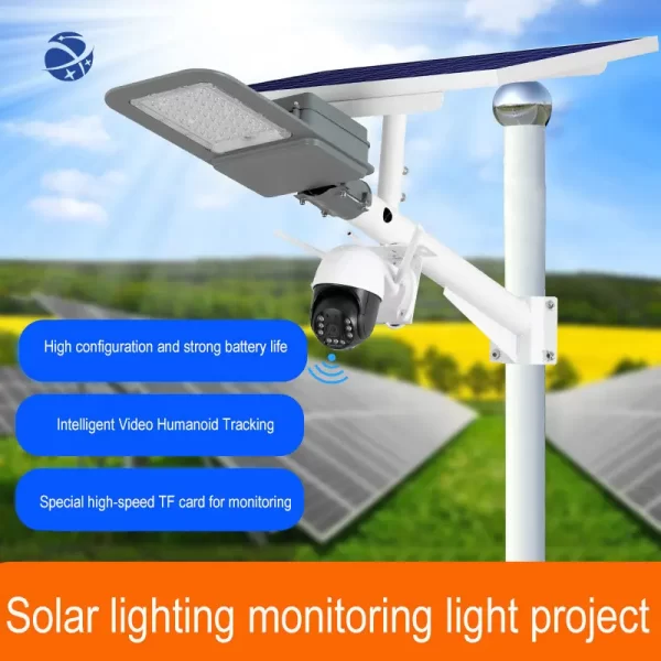 Outdoor Ip65 Waterproof Dusk To Dawn Led Security Flood Lamp Remote Control 300w Solar Street Lights With Cctv Camera 4g Wifi - Image 2