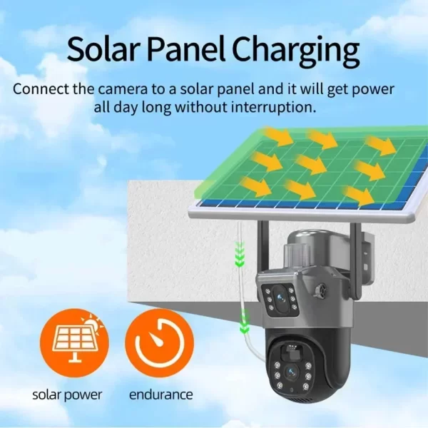 4K 8MP Sim Card Solar Camera comes free with a 256G memory Outdoor IP Cam Dual Screen Security Protection Wireless Surveillance - Image 2