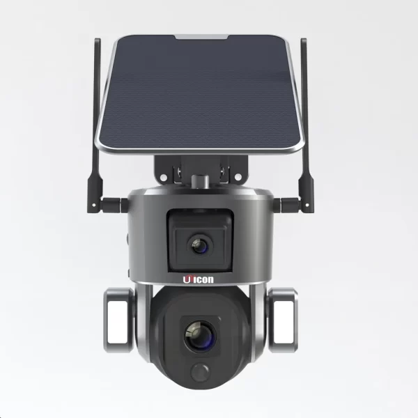 4K Dual Lens Two Way Audio Floodlight 10X Zoom Battery Powered Human Tracking 4G Network Solar PTZ Camera - Image 3