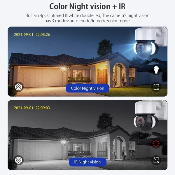 YYHC LCLCTEK 4G Solar Powered 1080P Battery Security Camera Full Color Floodlight Outdoor Wireless CCTV Camera - Image 6