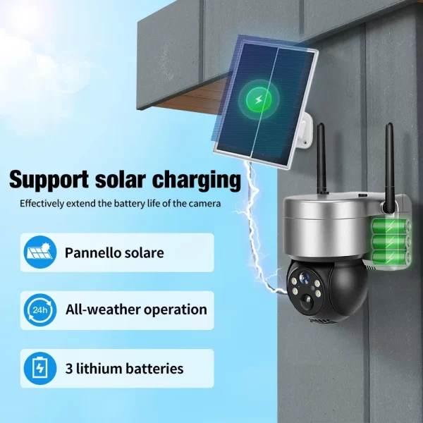 PEGATAH camara vigilancia wifi IP Camera CamHi 4G Outdoor security Solar 5MP Video Surveillance Battery Solar Panel CCTV PTZ Cam - Image 6