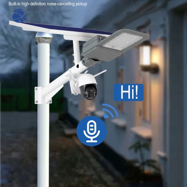 Outdoor Ip65 Waterproof Dusk To Dawn Led Security Flood Lamp Remote Control 300w Solar Street Lights With Cctv Camera 4g Wifi - Image 4