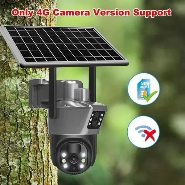 4K 8MP Sim Card Solar Camera comes free with a 256G memory Outdoor IP Cam Dual Screen Security Protection Wireless Surveillance - Image 6