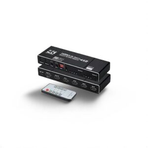2023 4x2 HDMI Matrix Switch Splitter 4 In 2 Out 2 In 2 Out with SPDIF L/R 3.5mm HDR HDMI-compatible Switch ARC 4K@60Hz for PS5